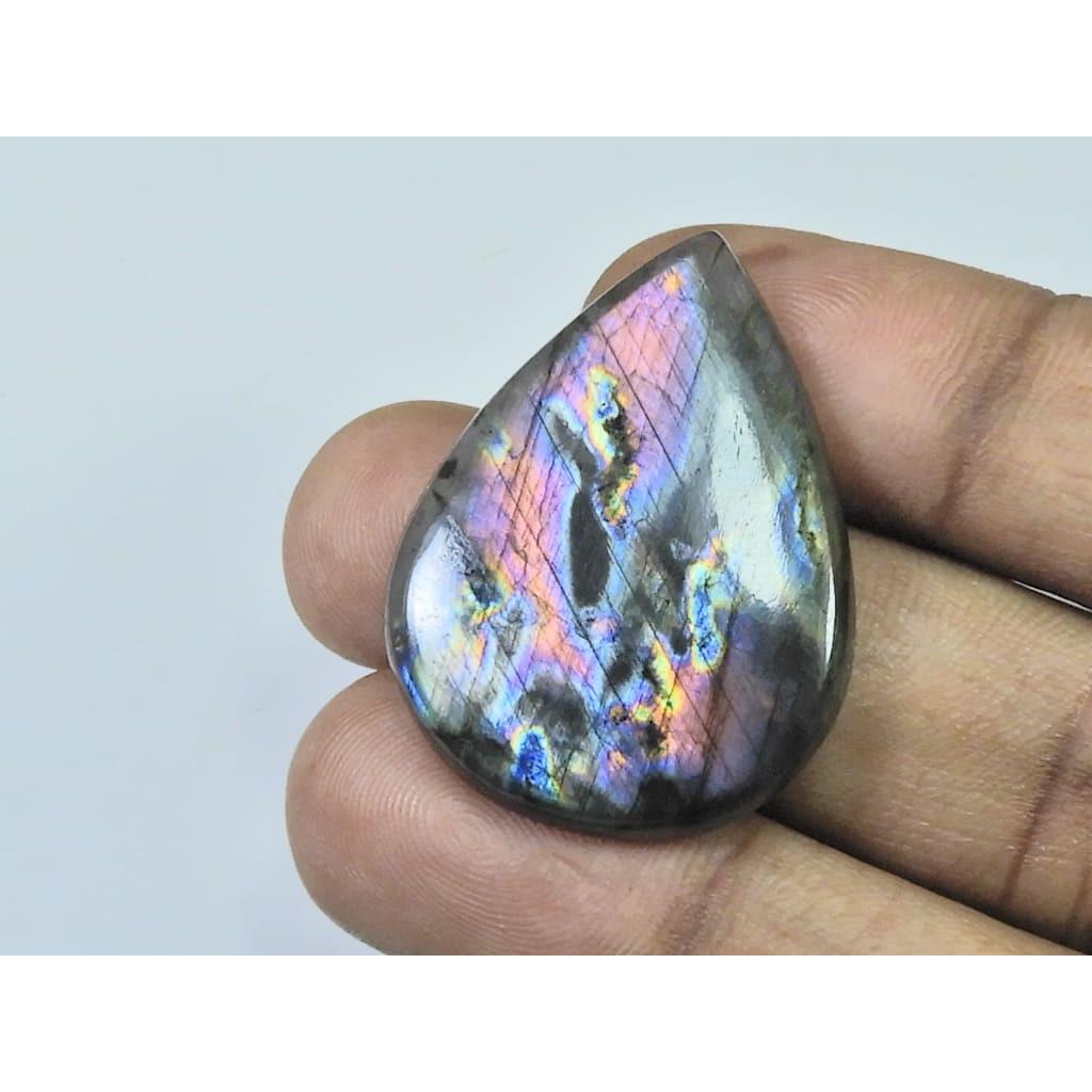 26X35X05MM Натуральный фиолетовый лабрадорит Спектролит Грушевидный россыпной драгоценный камень 36 карат. D-425