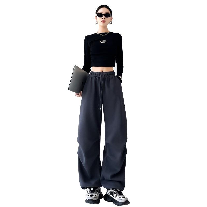 Womens High Waist Wide Leg Cargo Pants Loose Fit Fall 2026 Casual Trousers