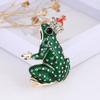 Cartoon Enamel Frog Prince Animal Brooches For Women Man Unisex Trendy Classic Fairy Tales Rhinestone Frog Brooch Pins Jewelry