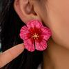 2025 Retro Red Petal Earrings: Women's High-End, Versatile Ear Studs