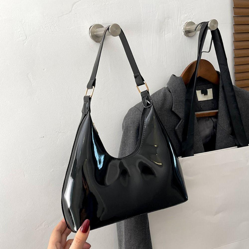 Glossy Luxury Armpit Bag New Design Women's Handbag Fashion Retro Shoulder Bags Lady
