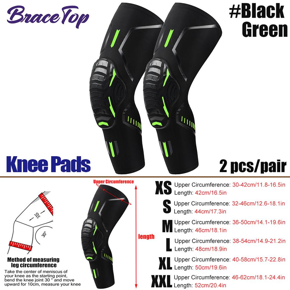 Bracetop 1 пара взрослых наколенников для велосипеда, велоспорта, защиты локтей, баскетбола, спортивные наколенники, чехлы на ноги, защита от столкновений