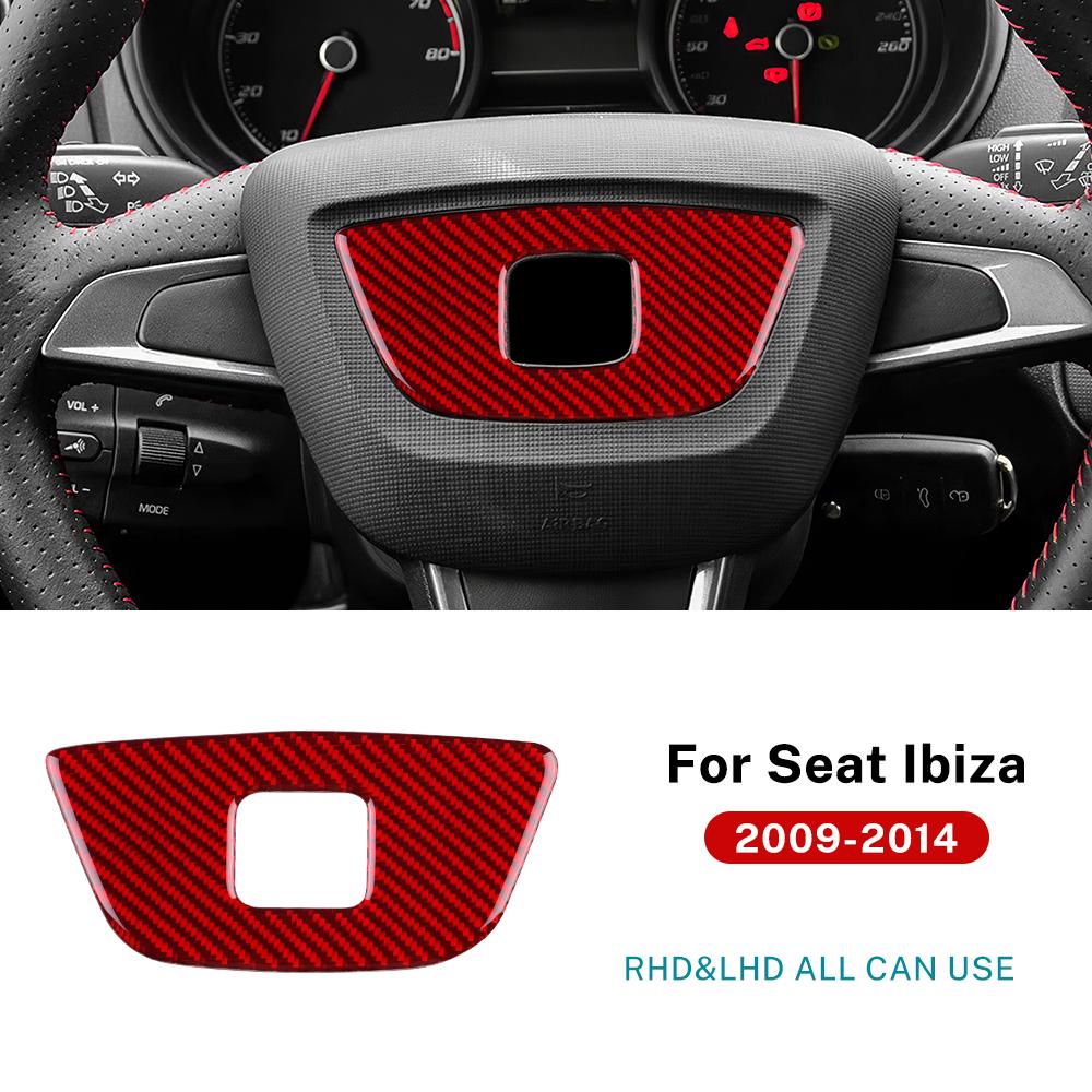 Наклейка из настоящего мягкого углеродного волокна для Seat Ibiza 2009 2010 2011 2012 2013 2014 LHD RHD Отделка центральной рамки рулевого колеса автомобиля Аксессуары