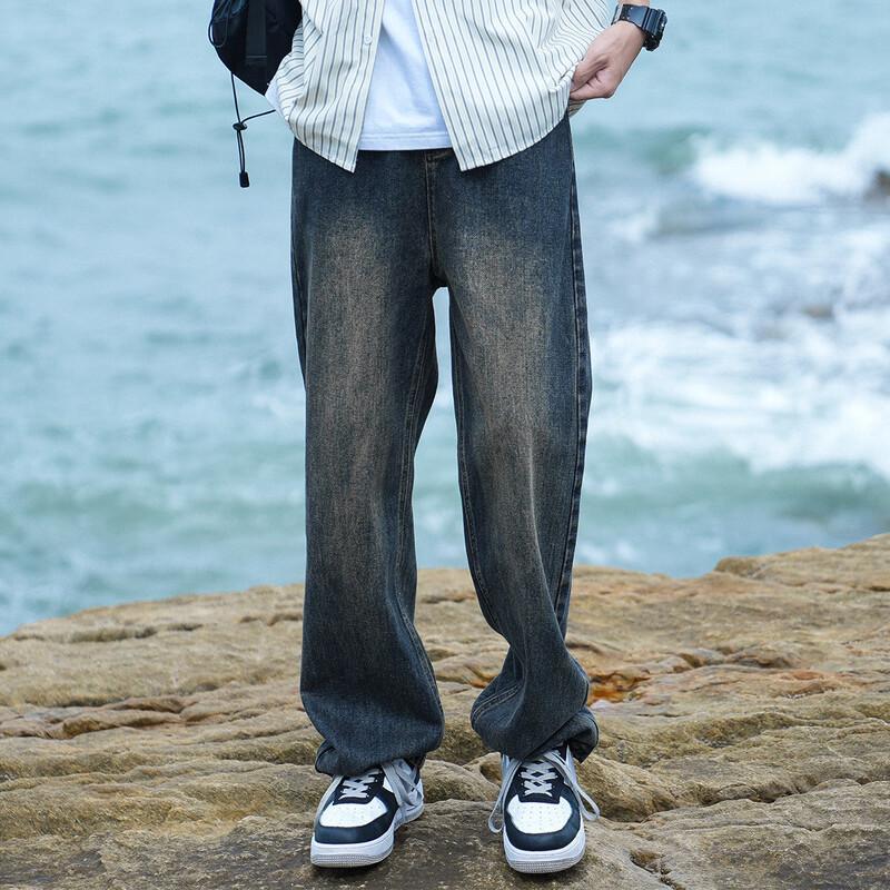 paul frank Мужские джинсы в американском ретро-стиле, свободного прямого кроя