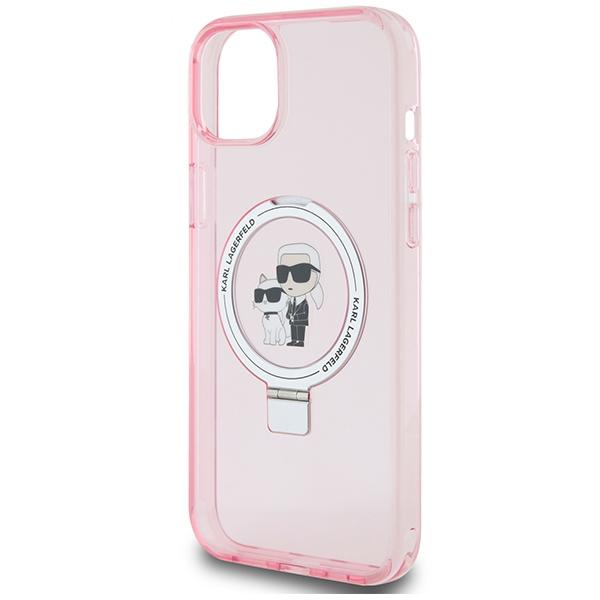 Karl Lagerfeld Klhmp15Mhmrskcp iPhone 15 Plus / 14 Plus 6.7 Розовый/Pink Жесткий чехол С кольцом-подставкой Karl&Choupettte Magsafe