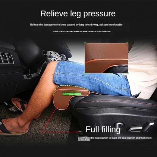 Car Seat Extender Leg Cushion Driver Leather Universal Leg Support Pillow Cover