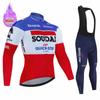 2026 Команда Soudal Quick Step Мужская Зимняя Велосипедная Одежда С Длинным Рукавом Термофлис Велосипедная Майка Комплект MTB Теплая Одежда для Велосипеда Мужская