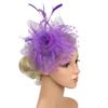 Polka Dot Feathers Fascinator Hat Elegant Bride Headdress Vintage Tea Party Mesh Hair Band  Wedding