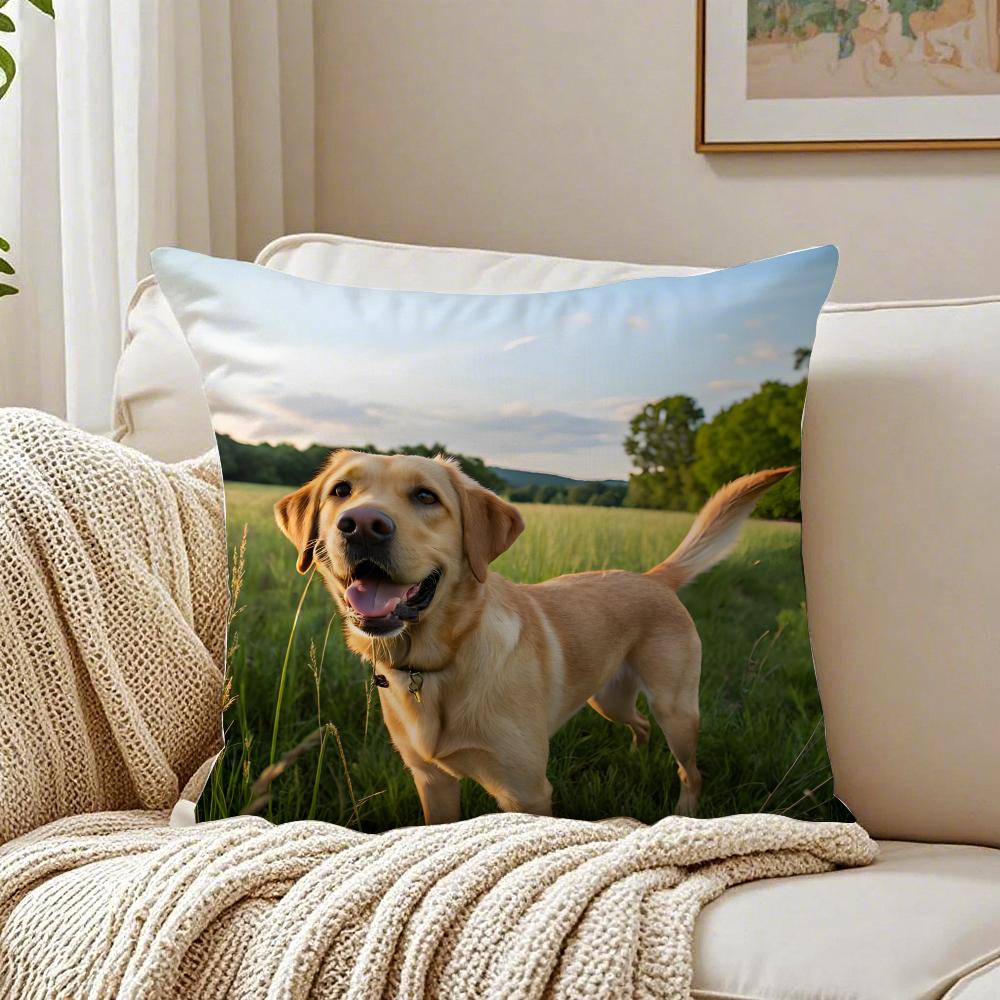 Labrador Retriever Pillow Friendly Dog Plush Cushion Cushion Cover Pillowcase Anti-Dustmite Living Room Sofa Decor Cushion Room
