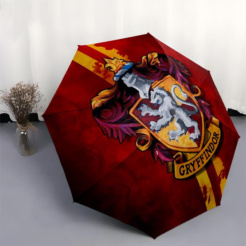 1pc Gryffindor Crest Badge Umbrella with Plastic Handle,Cartoon Pattern,Suitable for All Seasons Multi-functional Umbrella489