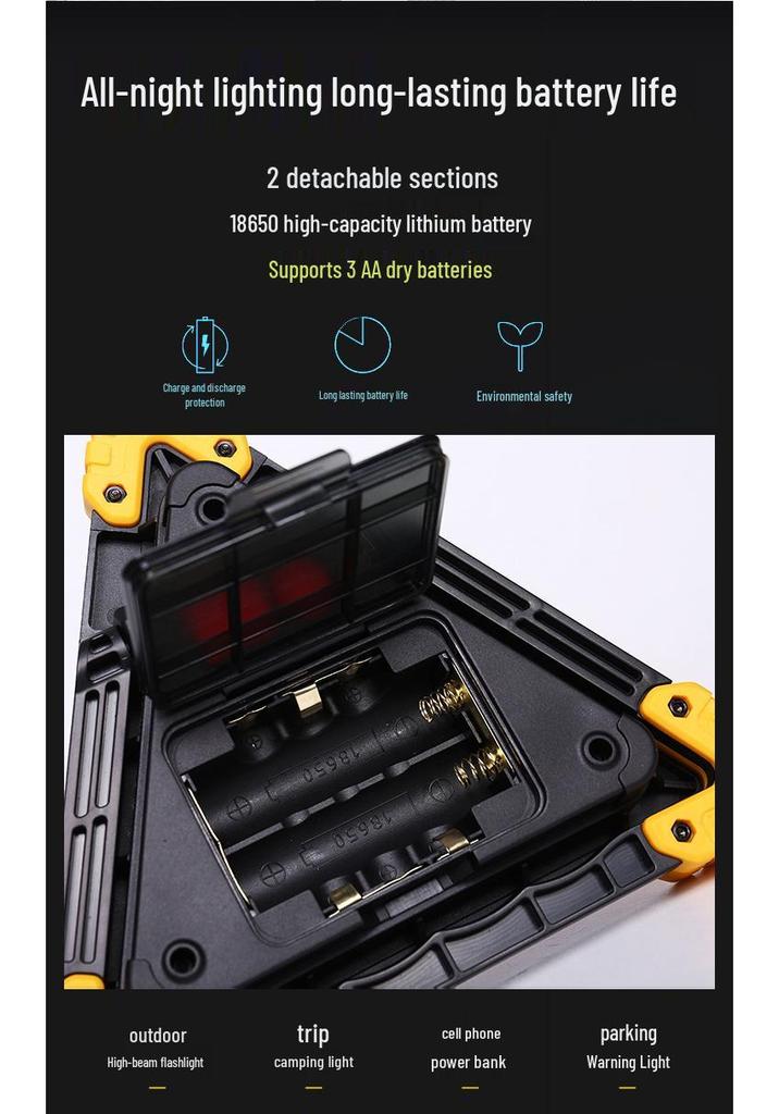 Rechargeable LED Tripod Warning Light: Multi-functional Emergency Alert and Survival Lamp