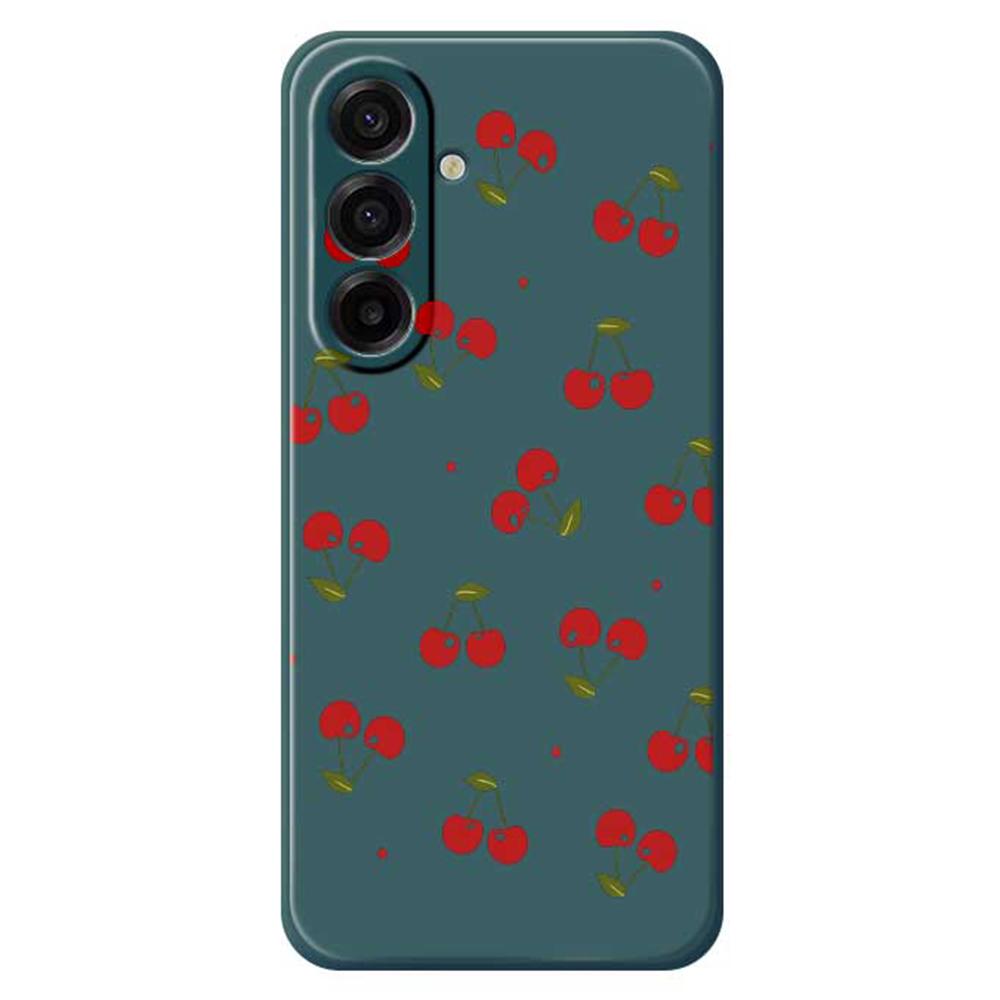 For Samsung Galaxy A17 5G Case Cherry Pattern Printing Straight Edge TPU Phone Back Cover