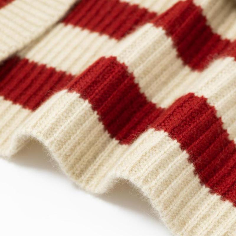 Вязаный свитер, женский модный полосатый термостойкий топ с высоким воротом, свободный пуловер