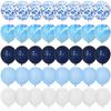 40Pcs Blue Balloons Set Agate Marble Metallic Confetti Balloon for Kids Birthday Party Baby Shower Graduation Decoration Wedding