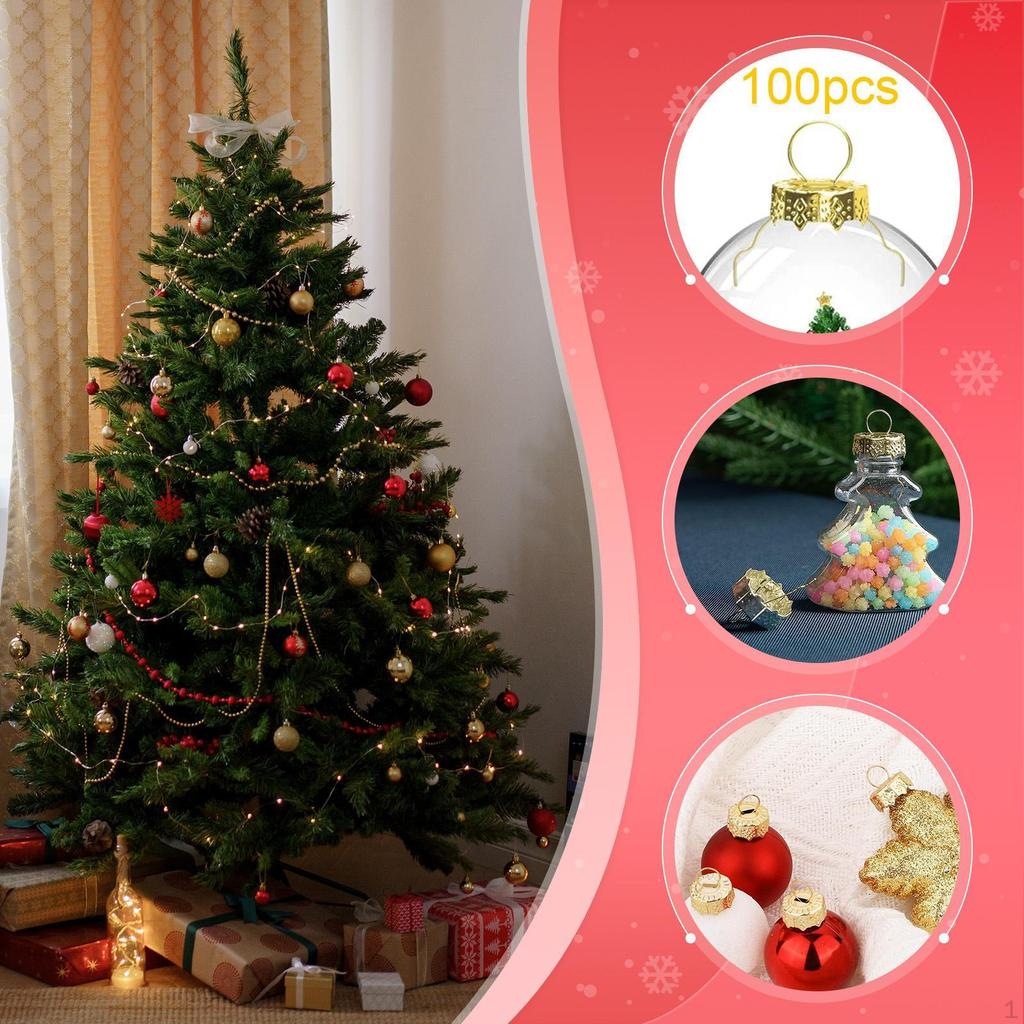 100 штук Золотые подвески для рождественских шаров для праздничных вечеринок, для дома в помещении