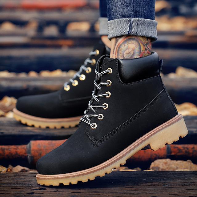 Men Boots New Martin Boots Pu Leather Men 'S Shoes High Top More Leisure Autumn Boots Wholesale