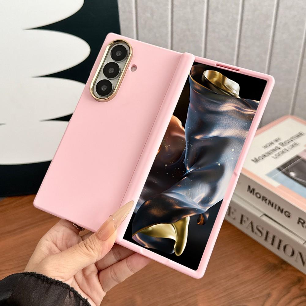 Для Samsung Galaxy Z Fold 6 7 5G Чехол для телефона однотонный Магнитная беспроводная зарядка Жесткий корпус из ПК Защита шарнира Задняя крышка