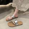 Fashion Rubber Flip Flops Glitter Slides Slippers Soft Women Luxury Shoes Pantofle Hawaiian Jelly Comfort Designer Flat 2025 Crystal