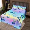Cartoon Blueberry Bedspread Summer Tropical Fruit Quilted Coverlet Watercolor Botanical Leaves Flower Bedding Set for Teen Adult