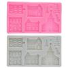 DIY Castle House Christmas Tree Silicone Mold Cake Chocolate Decorative Clay Mould Kitchen Supplies
