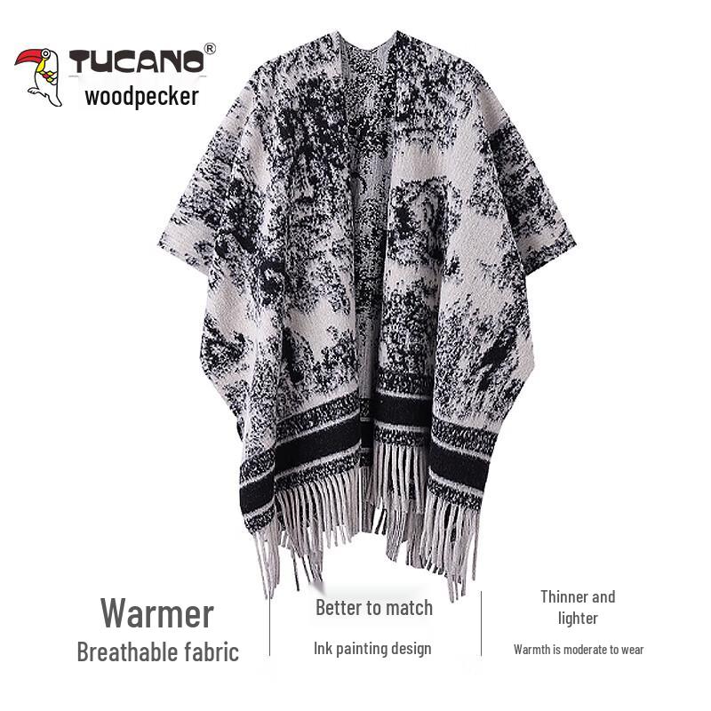 Tucano Women's Ethnic Style Oversized Warm Shawl Scarf