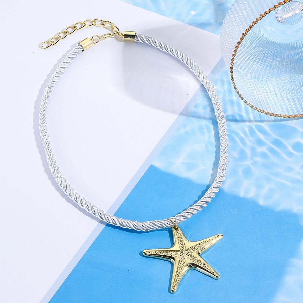Ожерелье для женщин, ювелирные изделия, геометрическая морская звезда, ракушка, сплав, ожерелье, нишевый дизайн, ожерелье в стиле океана, красивое элегантное ожерелье для нее