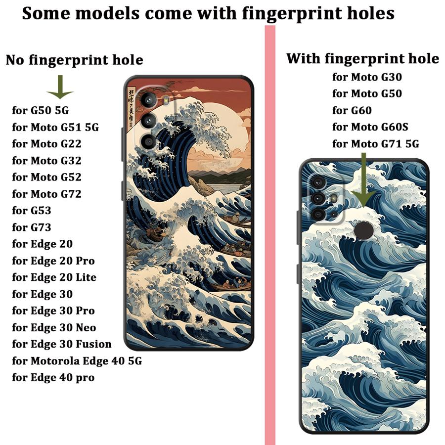 Чехол для Motorola Moto G22 Edge40 Edge 20 Pro 30 Lite G60s G71 G51 G73 G50 G53 G30 G32 G52 Чехол для телефона Мультяшная волна