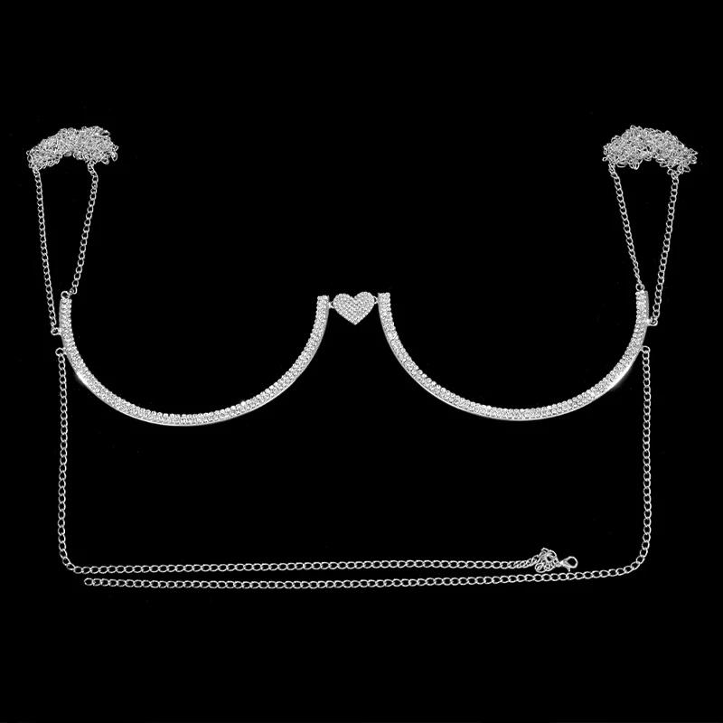 Stonefans Summer Delicate Angel Chest Bracket Bra Chain Crystal Rhinestone 2022 New Beach Coin Sexy Bar Present Bar Body Jewelry