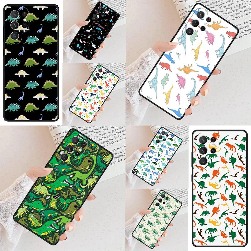 Dinosaur Pattern SOFT Cell Phone Case for Samsung Galaxy S26 Ultra S25 S24 S23 S22 S21 S20 Note10 Cover