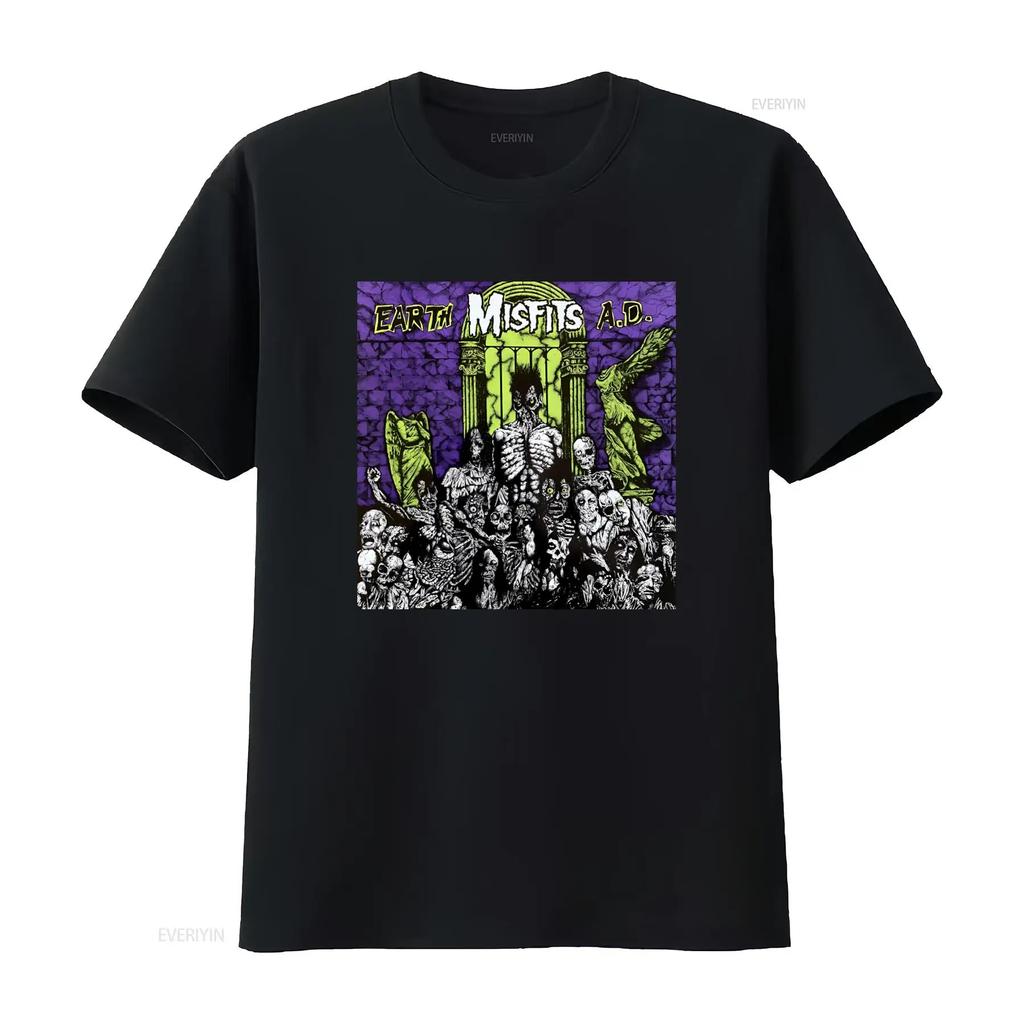 Misfits Earth AD Mens Punk Rock Band Album Concert Tour Merch T Shirt vintage Washed streetwear Stylish graphic Slightly