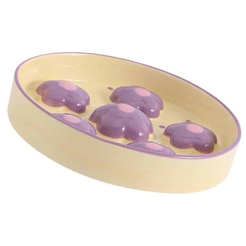 Миска для медленного поедания кошек, нарисованная вручную, с цветочным рисунком, пропагандирует безопасное кормление, дропшиппинг