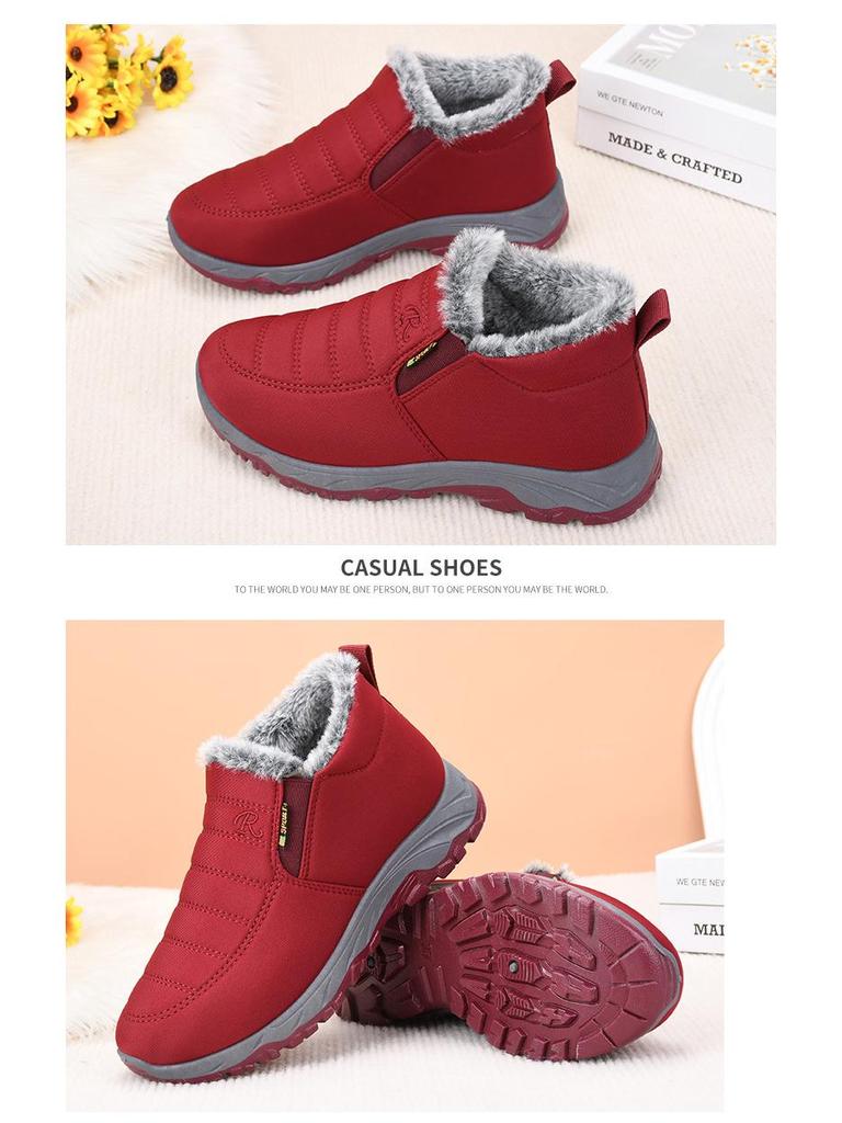 Зимние плюшевые нескользящие водонепроницаемые туфли для бабушек - Теплые, удобные с мягкой подошвой для среднего и пожилого возраста