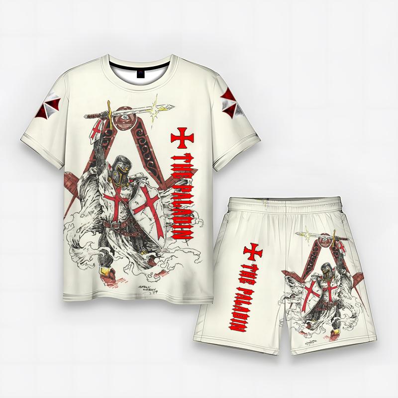 Модный быстросохнущий мужской комплект с короткими рукавами и 3D принтом, свободный топ с короткими рукавами и принтом, удобная универсальная футболка