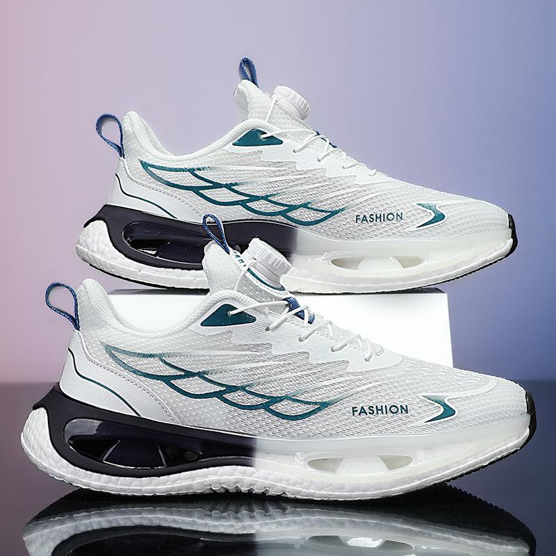 Men's shoes running new shock absorption spring spinning teen button sneakers popcorn sports running shoes