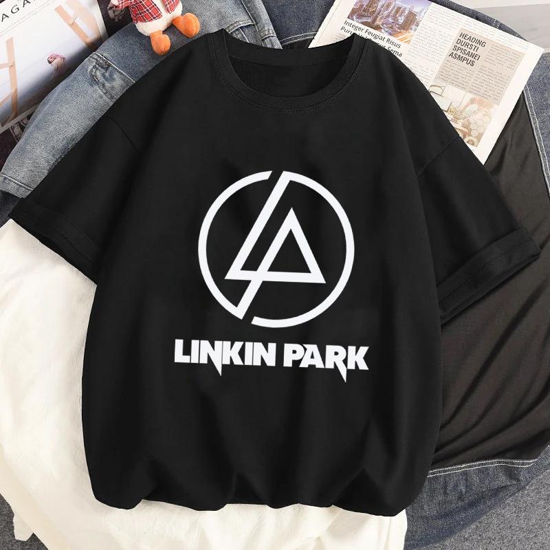Футболка с графическим принтом рок-группы Linkin Park, летняя женская повседневная с короткими рукавами, уличная одежда, футболки, топы, Харадзюку, с круглым вырезом, одежда