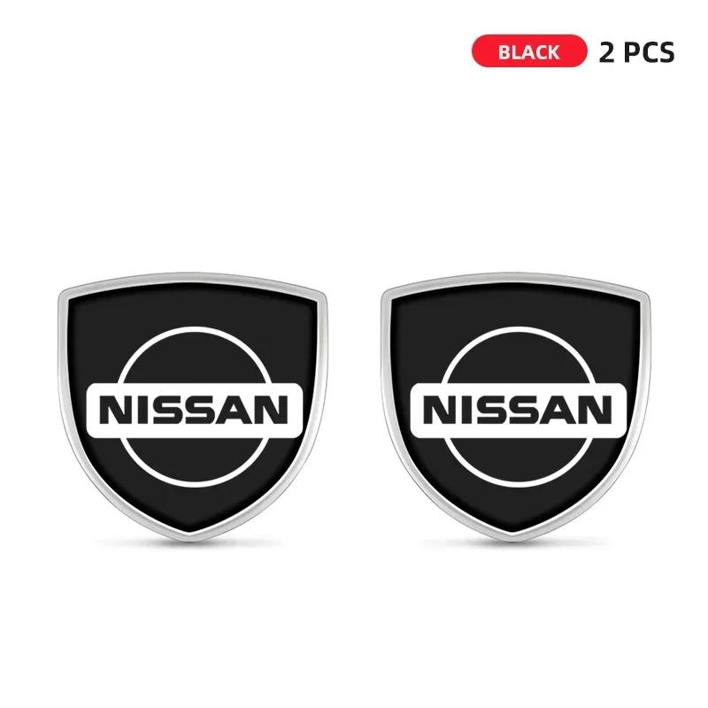 1/2pcs 3D Metal Car Styling Shield Emblem Badge Stickers For Nissan X-trail Qashqai Note Juke Sentra Patrol Almera Navara Leaf
