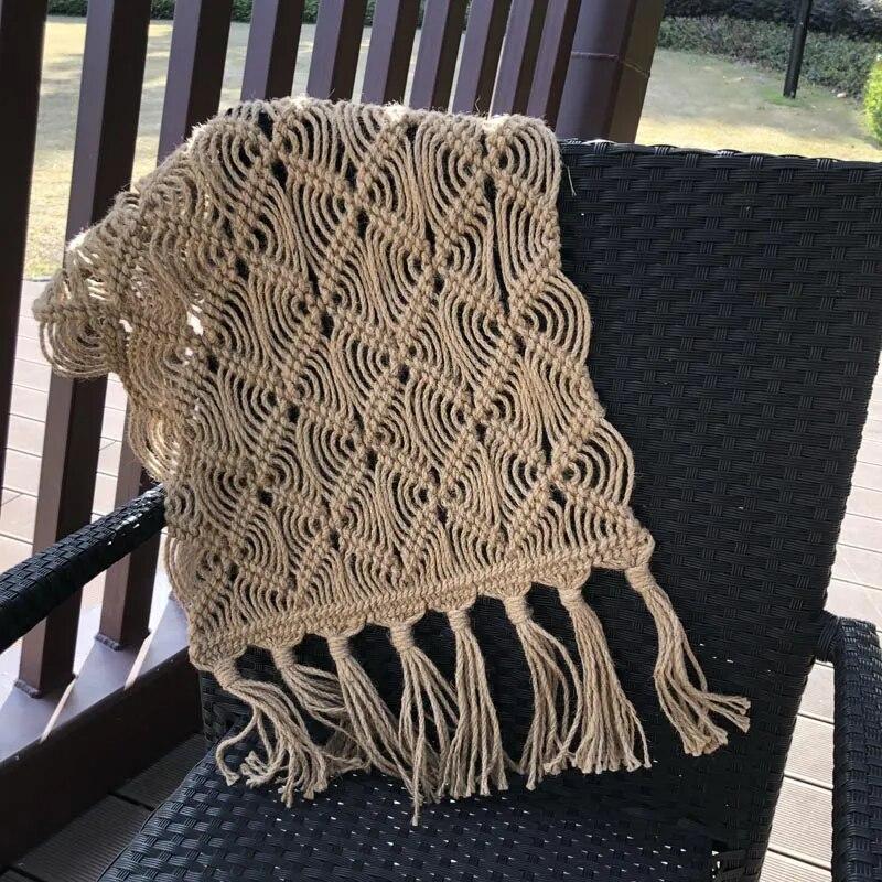 Jute Burlap Blanket Newborn Photography Macrame Prop Twine Layering Knitted Posing Layer Baby Fotoshooting Rug