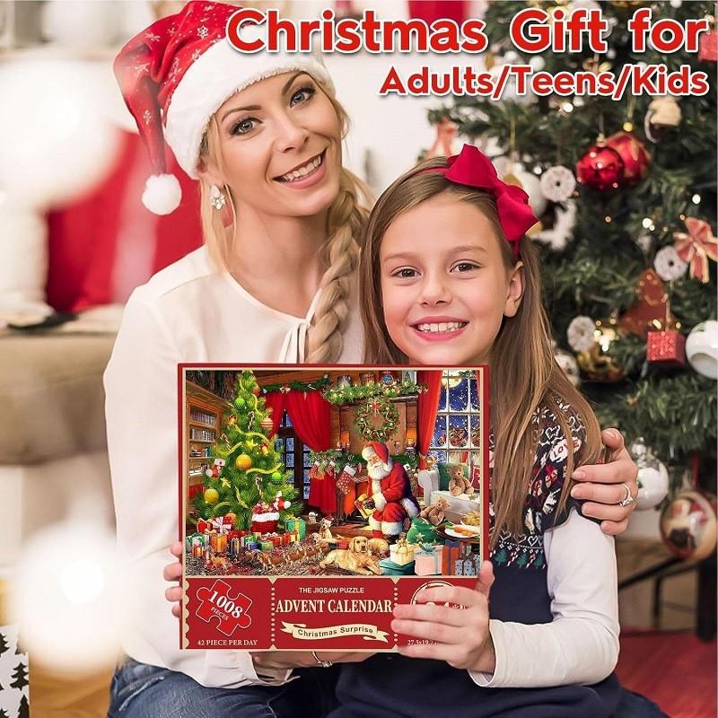 Christmas Puzzle Jigsaw Advent Calendar Puzzle Blind Box Toy Holiday Countdown