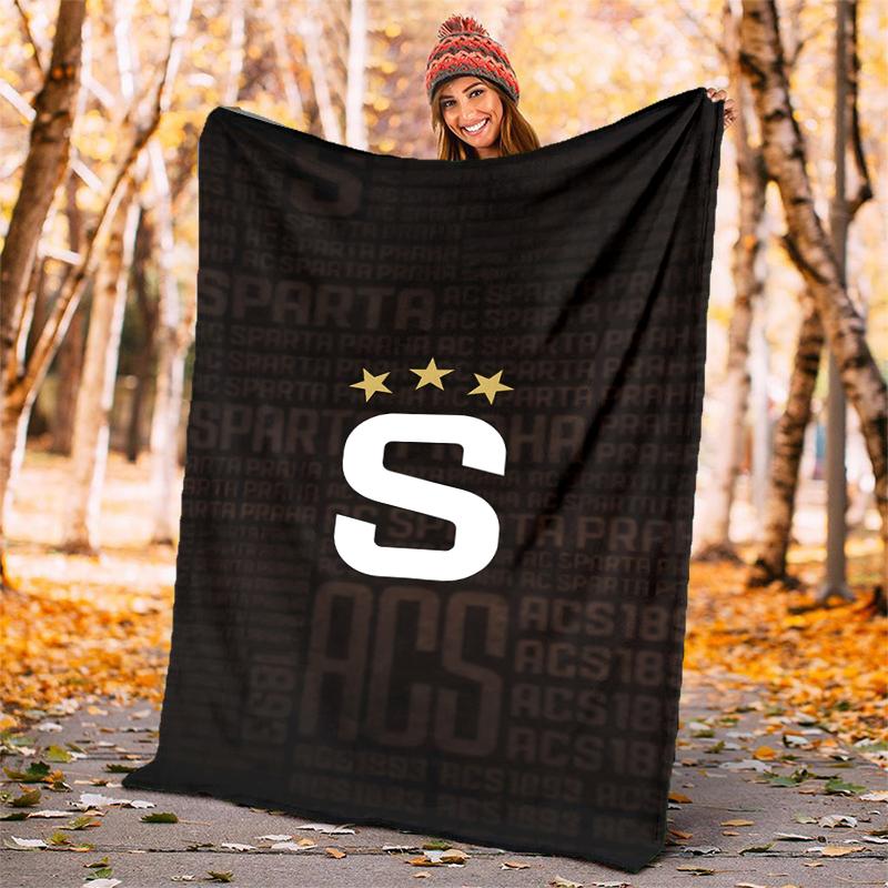 AC Sparta Praha Flannel Blanket Soft All-Season Throw, Design for Camping, Car Travel, Hiking Sofa, Bed, Office Perfect Gift for Parties
