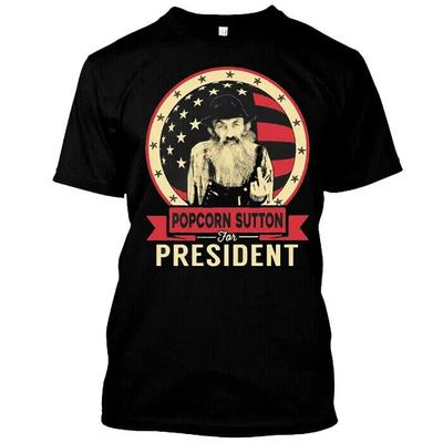 Новая футболка Popcorn Sutton для президента, хорошее качество, S-5XL, черный цвет, унисекс