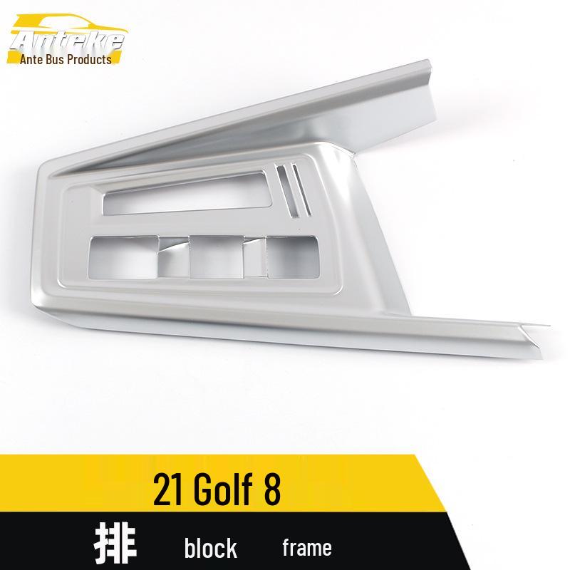 Gear Shift Decoration Frame for 21 Golf 8 Models - Electroplated Center Console & Cup Holder Sticker