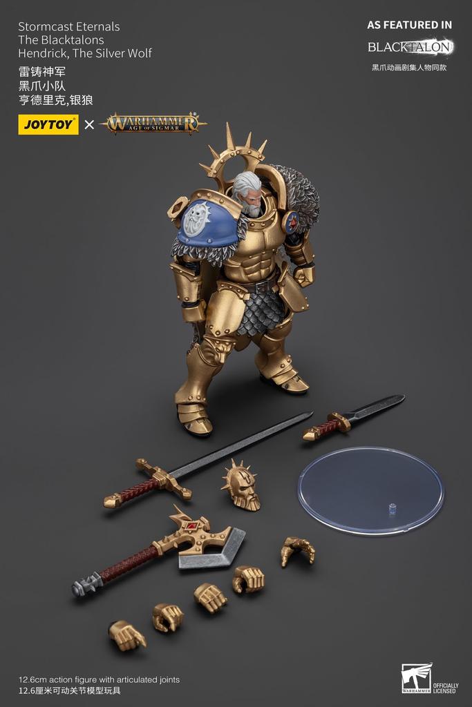 JOYTOY Warhammer Stormcast Eternals Черный Клык Серебряный Волк Хендрик Масштабная Экшн-фигурка 1/18 (Собранный)