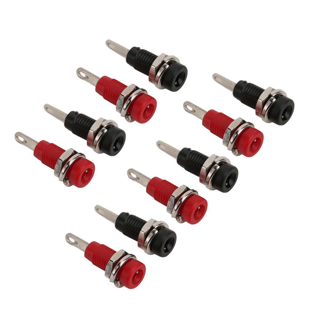 J.40003 2mm Banana Jack Socket Adapter Panel Mount Binding Post with Inner Spring Sheet Black and