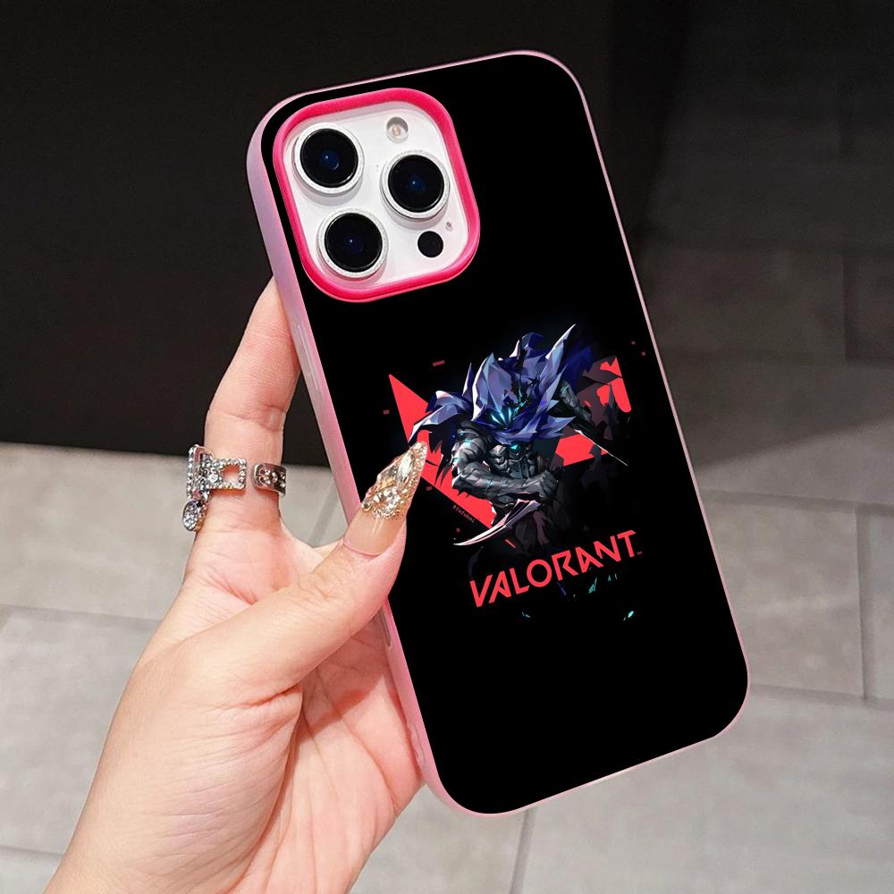 Valo Omen Phone Case for iPhone 17 16 15 14 13 12 11 Air Pro Max Plus Jelly Double layer Rose Red Cover
