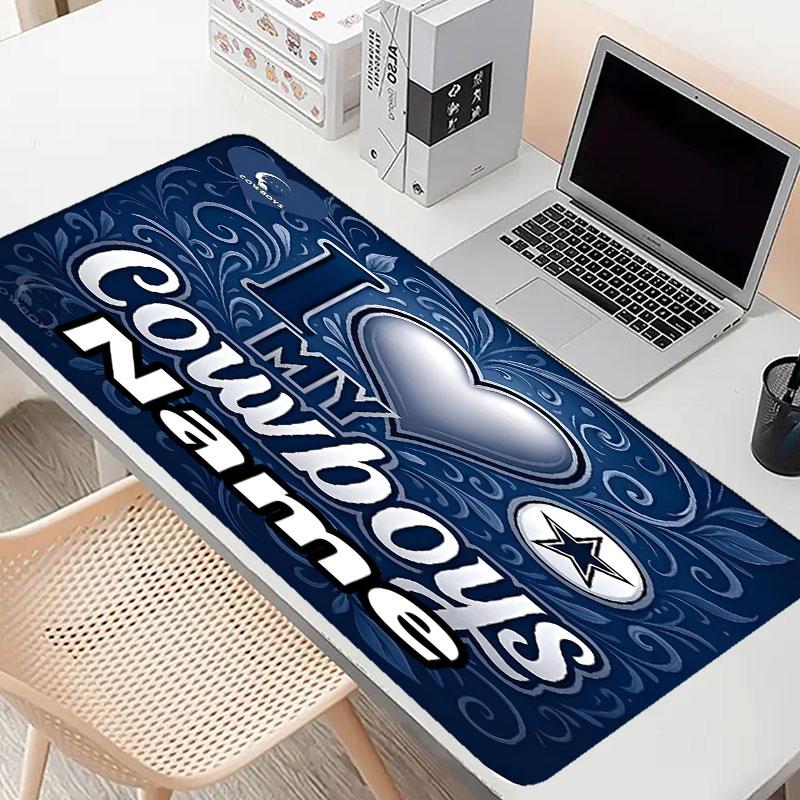 Custom Name Personalized Dallas Cowboys Pattern Mousepad, Laptop PC Desk Mat, Decorative Desk Mat for Home Keyboard Pad Gift