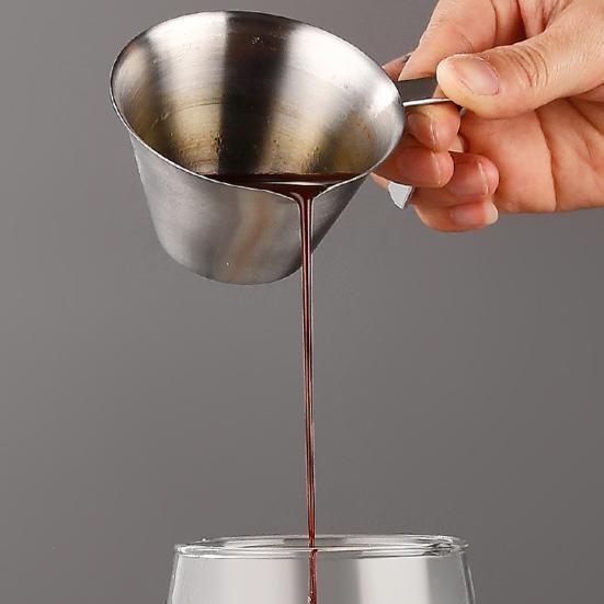 Мерная чашка для эспрессо из нержавеющей стали, 100 мл, двойная чашка для дозирования кофейных зерен, молоко