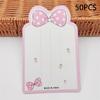 50Pcs Pink Border And Pink Bow Display Cards For Hair Cord Hairpin Handmade Diy Jewelry Cardboard Package Hair Clips White Craft