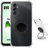 Case - BOOLING - for Samsung Galaxy A14 4G-5G - Shockproof Silicone - Transparent - Rotating Stand