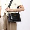 Luxurious Women's Bag with Crocodile Texture with Three-layer Golden Zippers and Kangaroo Bag
