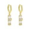 Golden Opal Anti-allergic Bamboo Earrings, Guochao Retro Gradually Rising High-end Long Bamboo Earrings